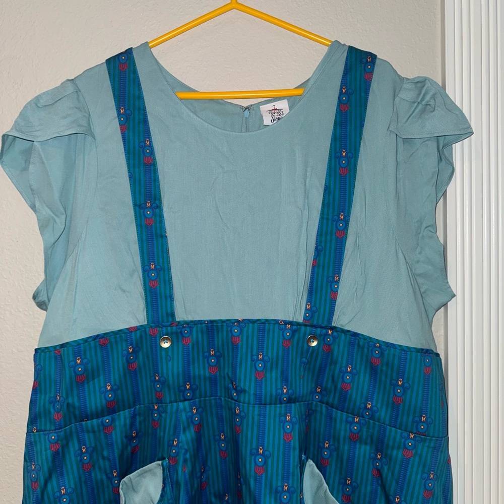 Disney Park Shop Walt Disney World Railroad Conductor Blue Coverall Dress 2X - Picture 2 of 7